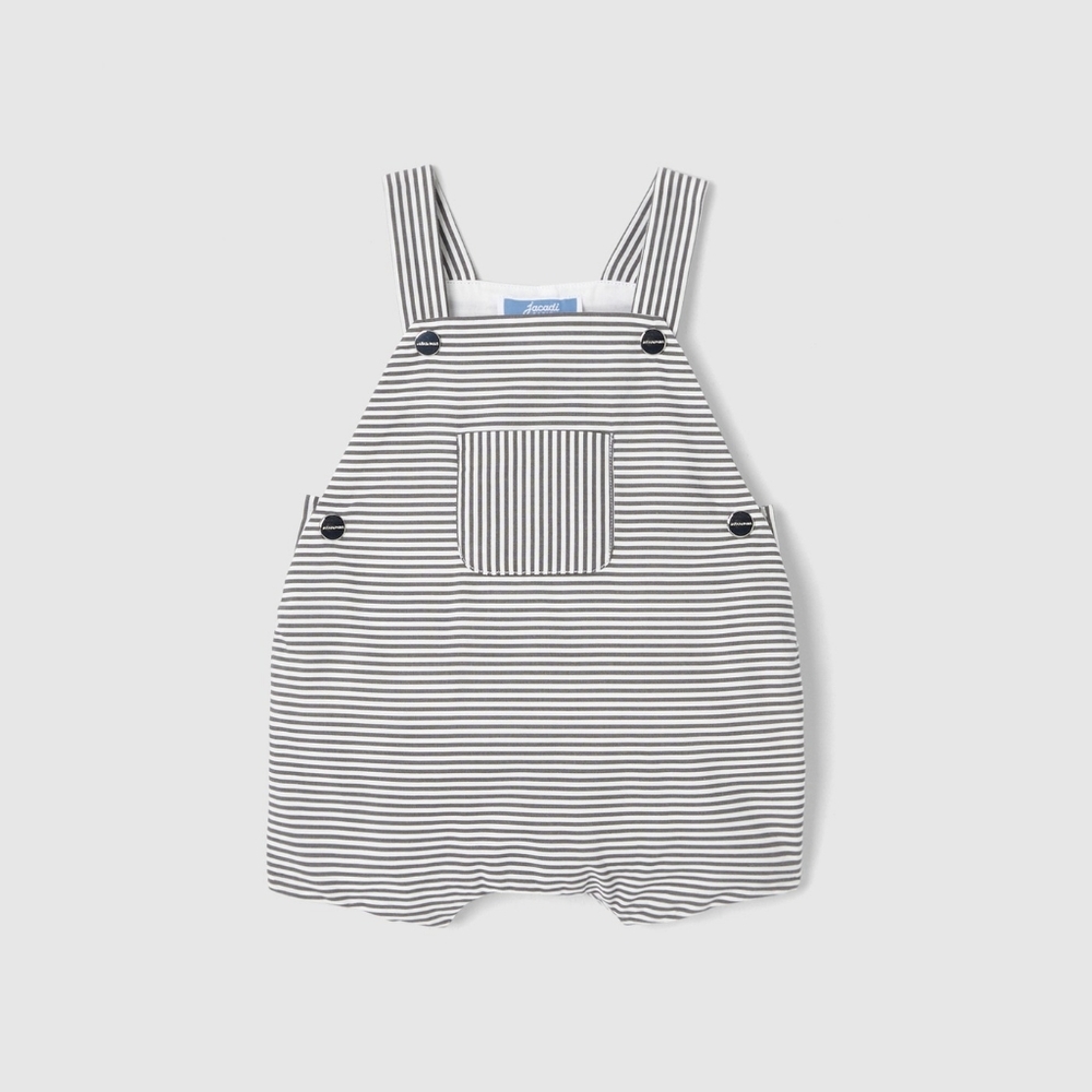 Baby boy striped poplin overalls